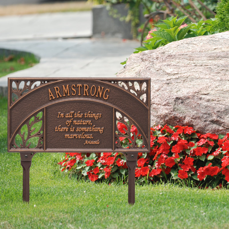 Aristotle Personalized Garden Sign, Antique Copper, Yes