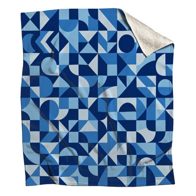 Blue Geometric Shapes Blankets