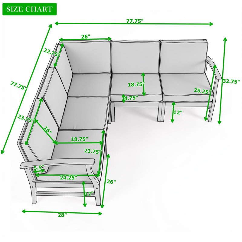 Ensemble de canapé modulaire d'extérieur en bois d'acacia avec coussins résistants à l'eau, loquets intégrés et fauteuils