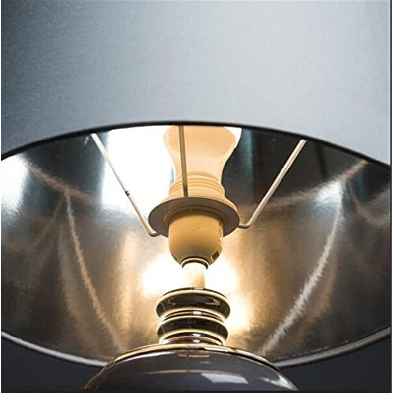 Edie 58cm Classic Grey Chrome Table Lamp