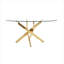 Table basse ovale, table d'appoint en verre de 39,37 po avec pieds dorés, table à thé moderne pour le salon-133140096