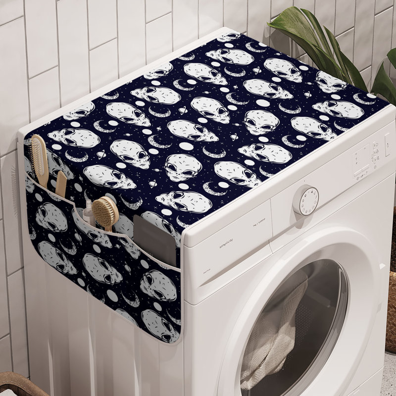 Machine à laver East Urban Home Alien, paquet de 2, 47 po x 18,5 po, blanc et indigo