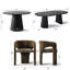 Ensemble de table de salle à manger extensible 47 "à 83" avec chaises rembourrées-169346981-169346987