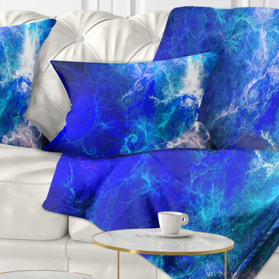 Éclair bleu scintillant - coussin imprimé abstrait
