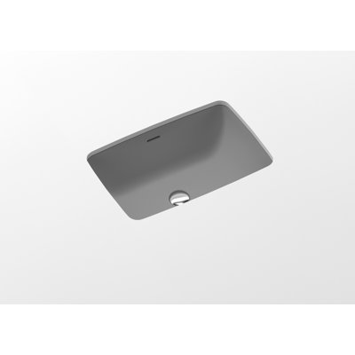 Lavabo de salle de bain encastrable en pierre 23,6 po x 16,4 po Badeloft UB-01-MGRY gris mat