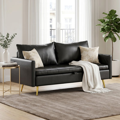 60" W Storage Sofa With 2 USB Charging Ports