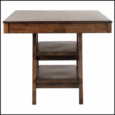 Ferrara Walnut 2-Drawer Counter Height Table with Spacious Storage, Perfect for Casual Dining and Social Gatherings.
