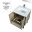 Meuble-lavabo de salle de bain 24 po X P 20 po D, comptoir en quartz, ensemble de robinet en métal Miroir-1763252488