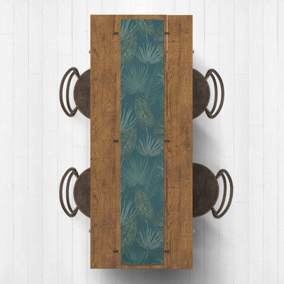 Tropical Palm Blue Table Runner