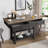 Nibbi 51.7" Console Table with 2 Wooden Drawers and Shelf,Metal Legs-1790380722