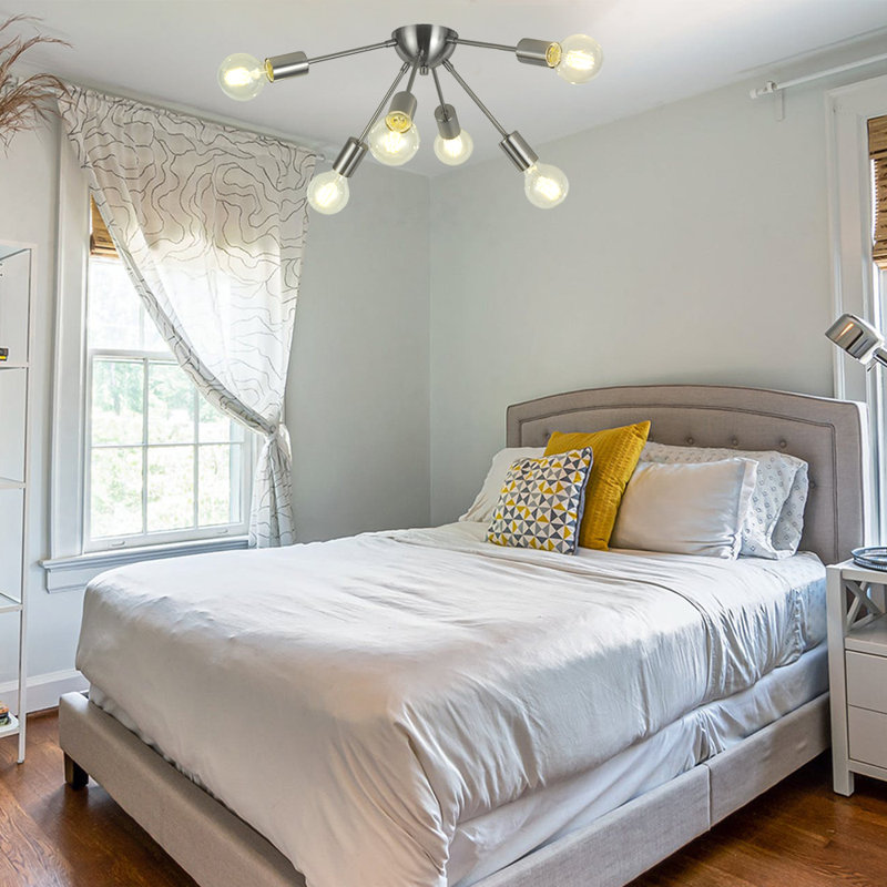 Rollins Semi Flush Mount, Brushed Nickel