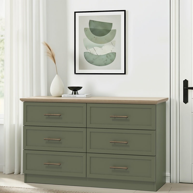 6 Drawer Chest, Kale Green