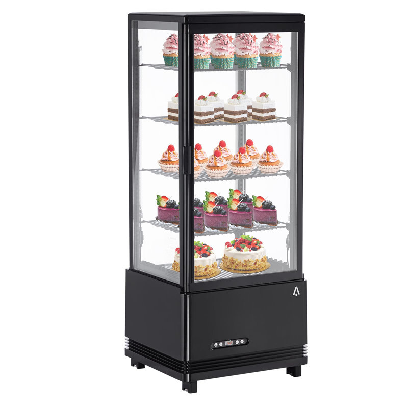 Black Commercial Display Refrigerator with Adjustable Shelves, 3.46 Cu.ft
