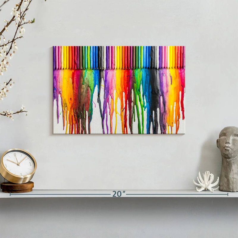 Melting Crayon Canvas Print, 8" H x 12" W x 1" D