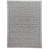 Metro-Velvet Geometric Area Rug in Silver