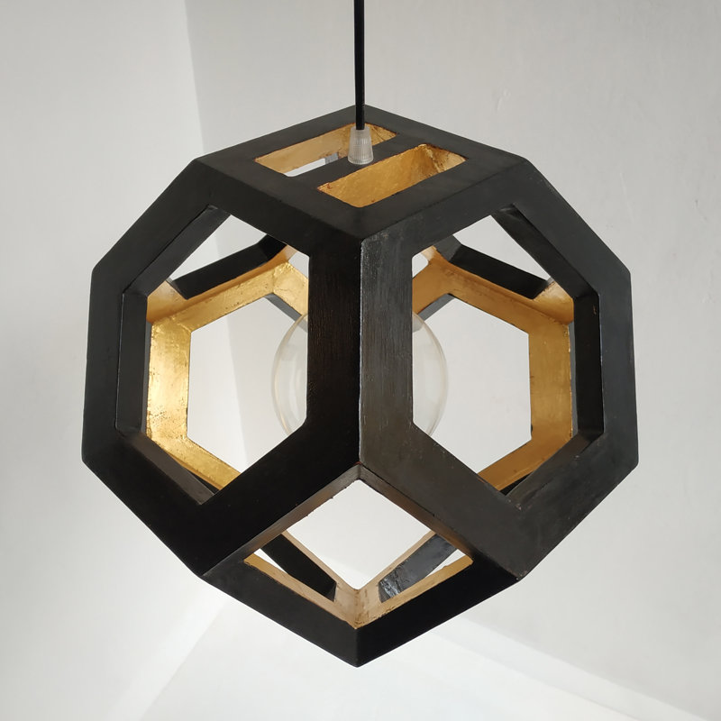 Chewelah 1 - Light Geometric Pendant, Black Gold