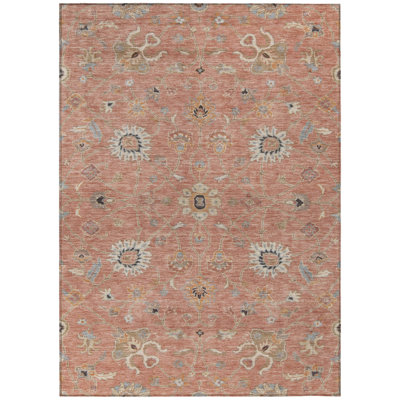 Clara Pink Washable Indoor-Outdoor Rug - 