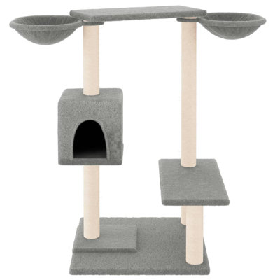 vidaXL Cat Tree Engineered wood, plush, sisal Medium Durable