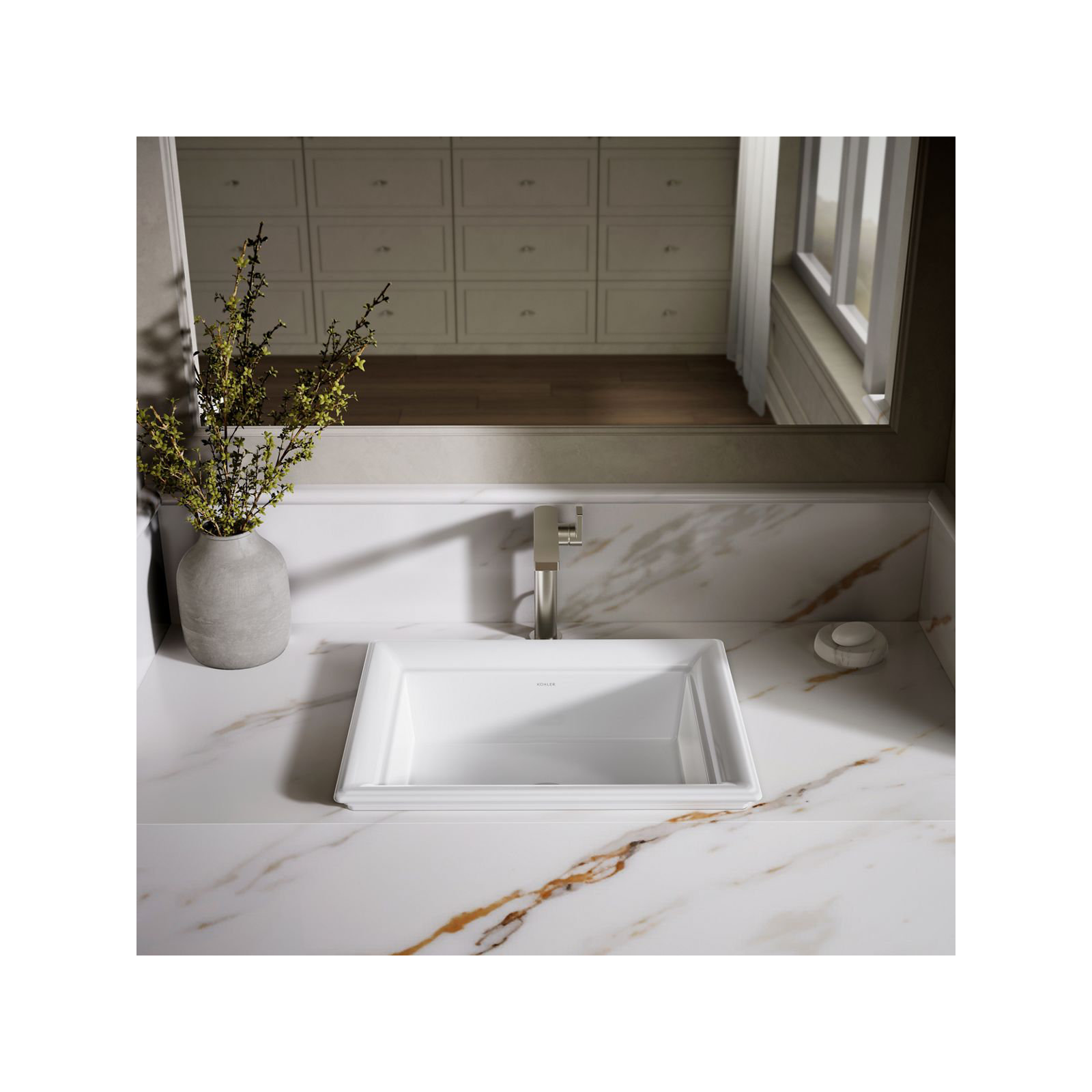 Artifacts 21 In. Rectangular Drop-In Bathroom Sink