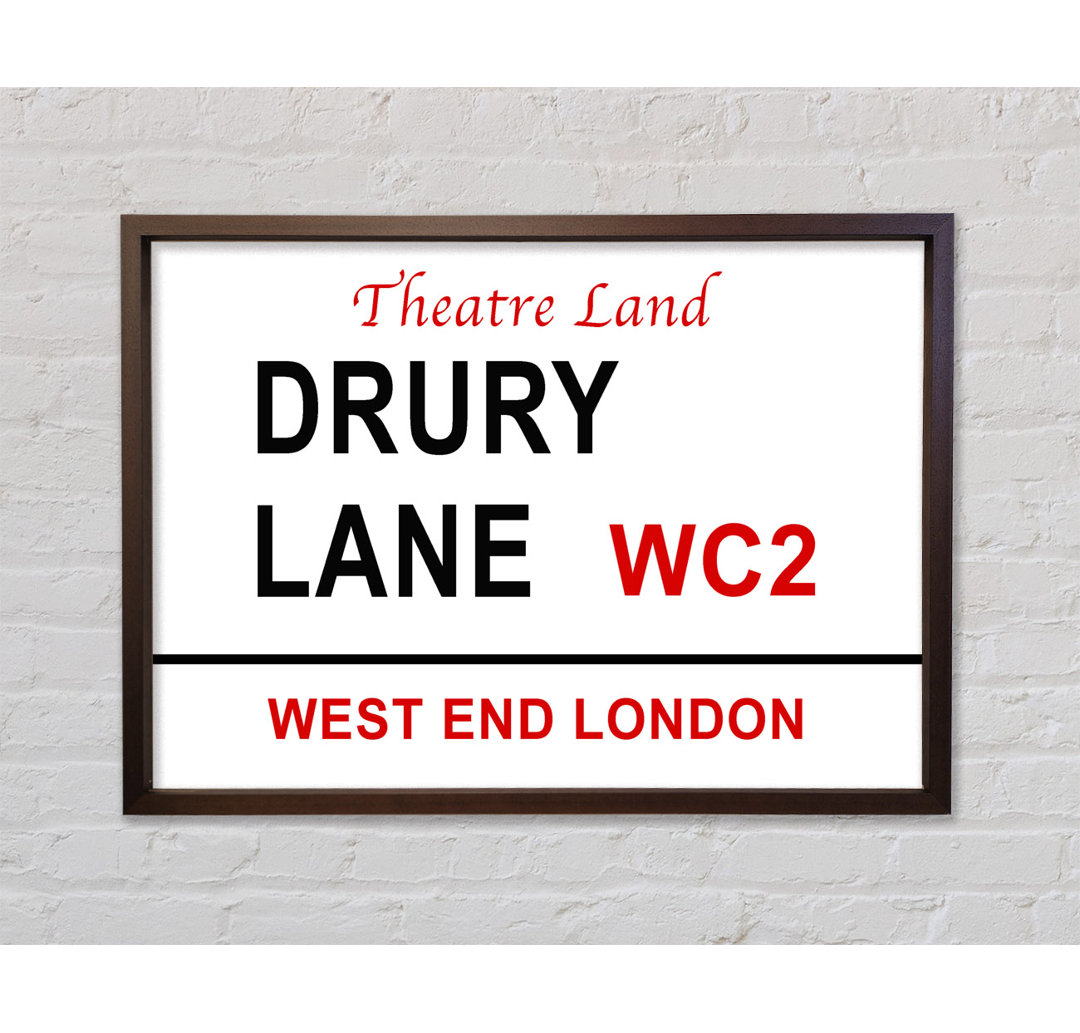 Drury Lane Signs - Einzelne Bilderrahmen Kunstdrucke auf Leinwand