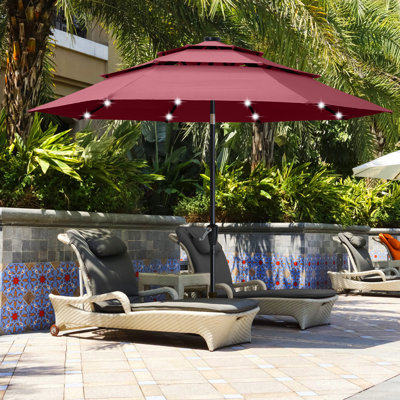 Caerphilly 106.3'' Lighted Market Umbrella