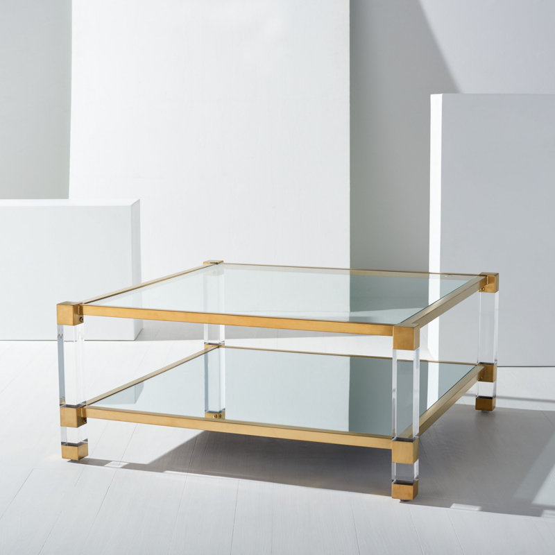 Coffee Table, Clear/Gold
