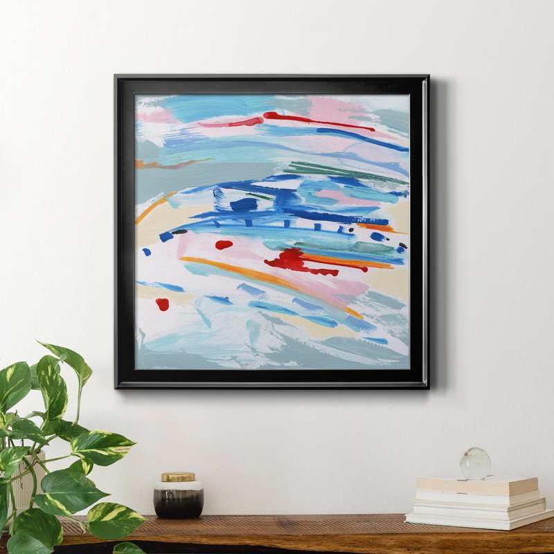 Waterway I - Peinture sur toile encadrée, H 30,5 po x l 30,5 po x P 1,5 po, Noir