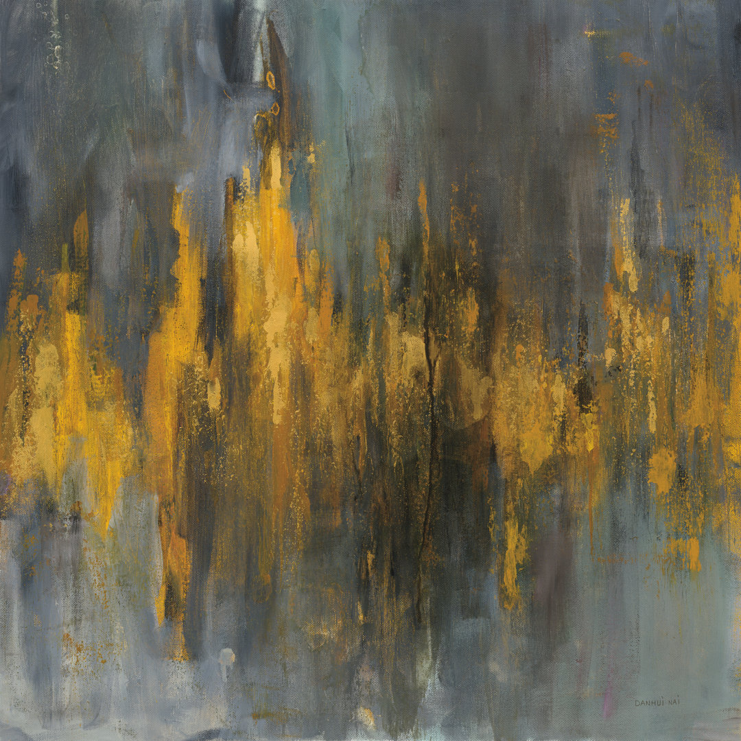 Leinwandbild Black and Gold Abstract von Danhui Nai