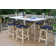 7 Pc. Antique Wash Eucalyptus Counter Height Set With Blue Rope Stools