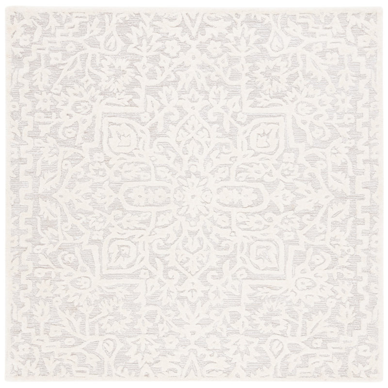 Duveen Hand Tufted Performance Floral Rug, Square 6'