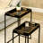 Athallia Metal Nesting Table for Living Room Furniture, Modern Nest of End Table, Side Tables with Glass Top