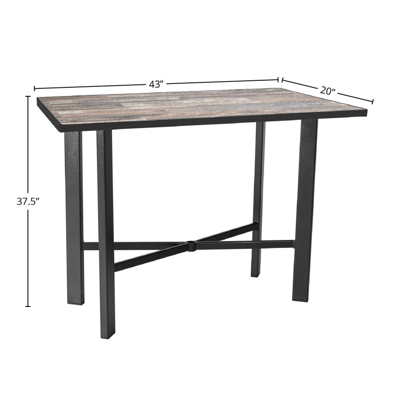 Tables Outdoor Rectangle Counter Table, Graphite, Summit Gray