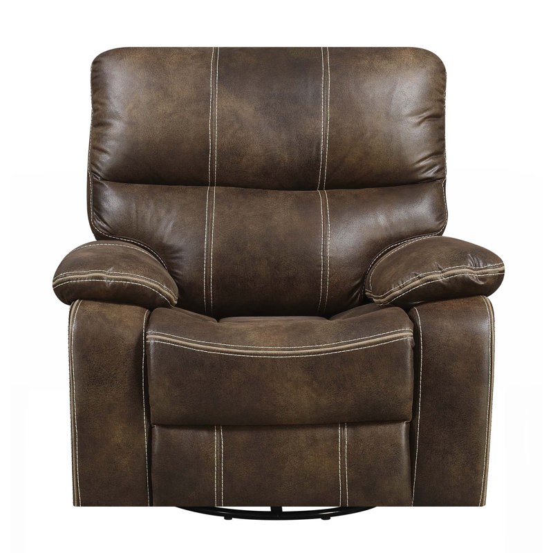 Brown Swivel Gliding Recliner with Easy Assembly and No-Tool Setup for Modern Comfort, Brown