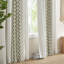 1 PCS 50X84" Cotton Printed Curtain Panel With Chenille Stripe And Lining Green-1031130912