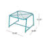 Table d'appoint moderne pour l'extérieur - H 12,97 po, couleur sarcelle, plateau en filet, style extérieur