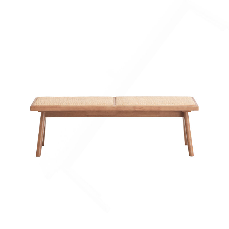 Banc en rotin et finition naturelle