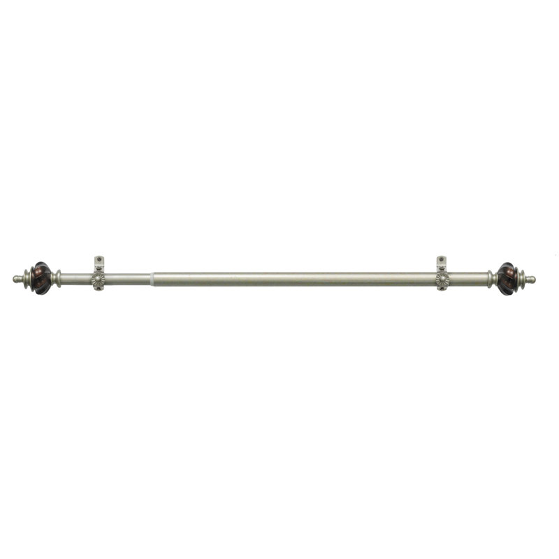 Ensemble de tringle à rideaux et quincaillerie décorative Ellzey, 48 po - l 86 po