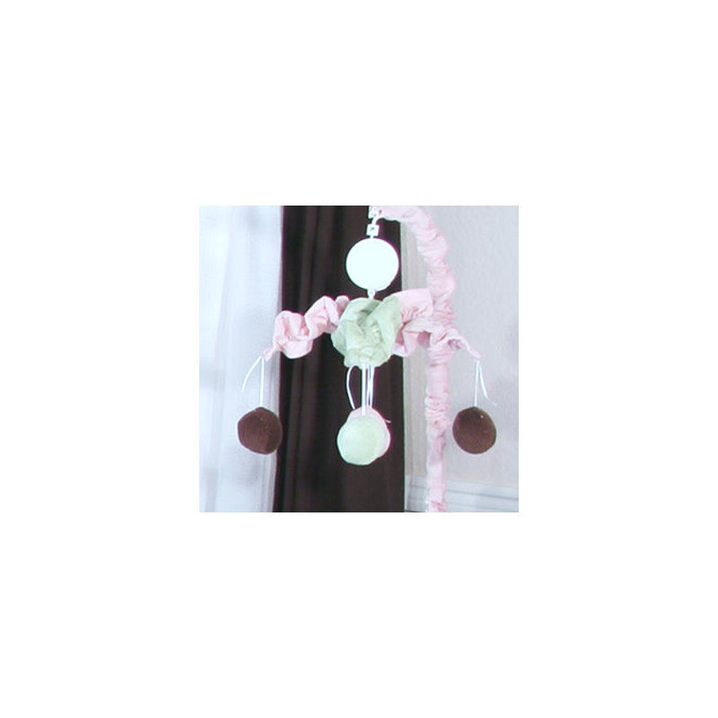 Mobile musical minky rose pois dot