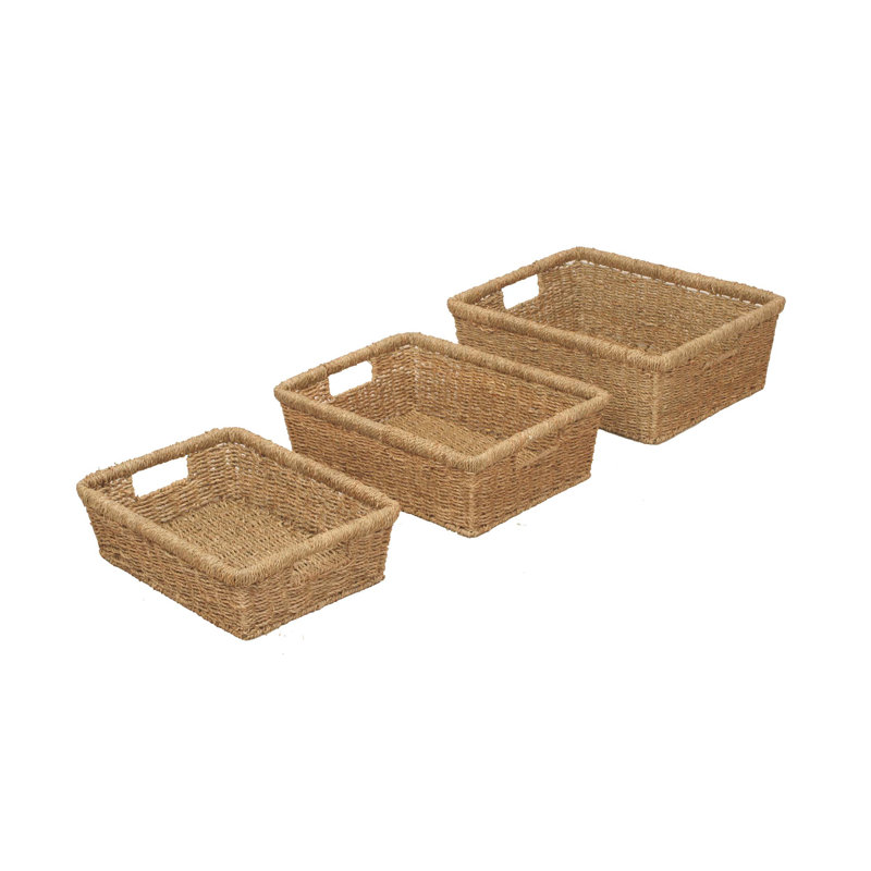 Seagrass Oblong 3 Piece Basket Set