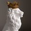 14,5 po H lion assis avec couronne statue en résine décor à la maison salon-109757791