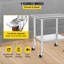 Table de travail en acier inoxydable 76 x 61 x 84 cm, capacité de charge de 318 kg, 4 roues, 3 hauteurs réglables, table de préparation alimentaire robuste pour cuisines professionnelles et restaurants, argent-62288014