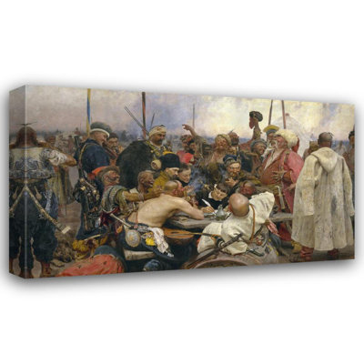 "The Reply of the Zaporozhian Cossacks to Sultan Mehmet Iv" by  Ilya Efimovich Repin - Gallery Wrap Canvas Wall Art