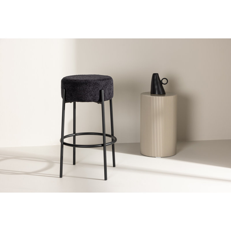 Sargis Upholstered Counter Stool with Metal Frame