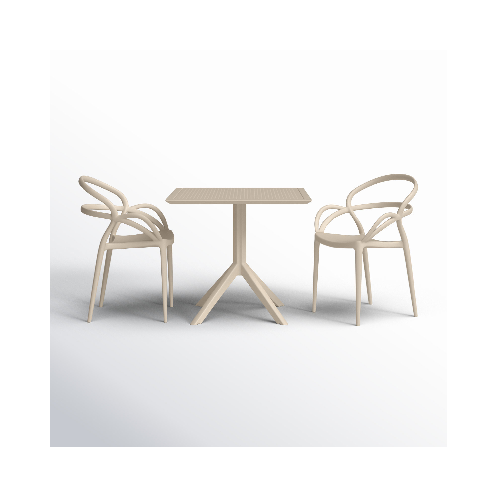Farrah 3 Piece Bistro Set, Taupe