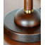 Petite lampe de table moderne en bois massif brun et métal avec abat-jour en bois massif pour le salon de la chambre à coucher, ampoule incluse