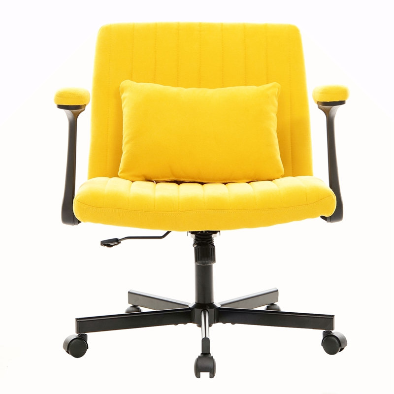 Chaise de bureau Linen Criss Cross, Jaune