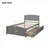 Twin Size Mixed Solid Wood Platform Storage Bed With 2 Drawers No Box Spring Required Gray For Bedroom Guest Room-669865107