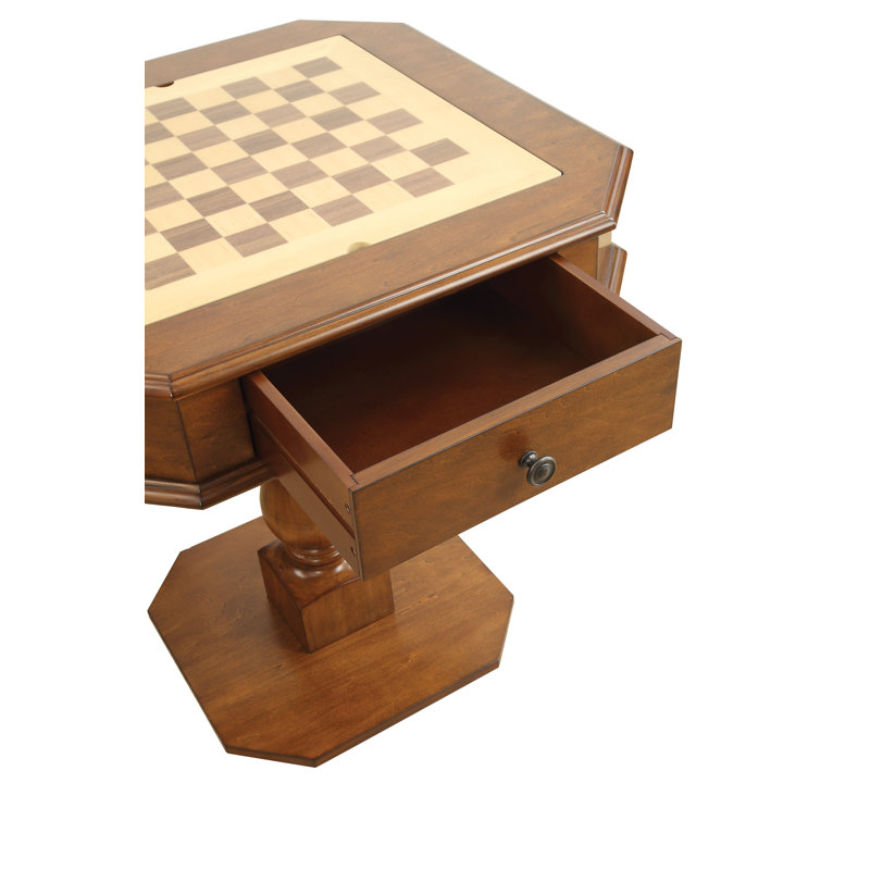 Merrick 3-in-1 Multi Game Table with Chess Board & Drawers, Cherry