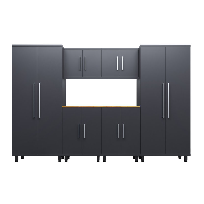 Ensemble 7 pièces Prestige: base et mur, Noir / brun