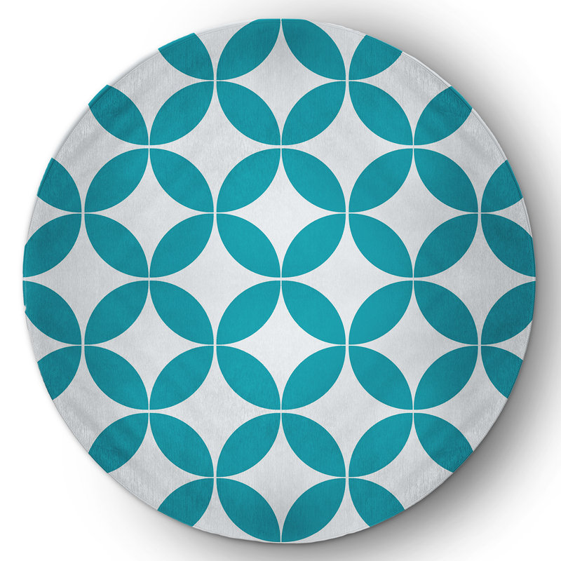 Cymantha Chenille Geometric Indoor Rug, Round 5'